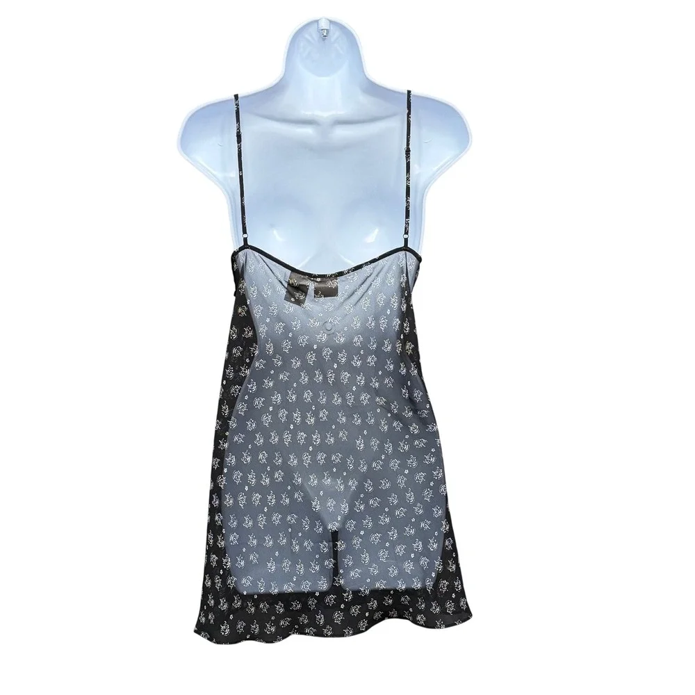 Sophia by Delicates Chemise Womens XL Black Lace Trim Sheer Lingerie Slip Dress